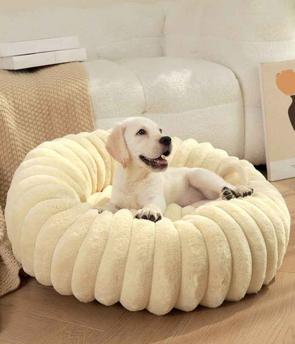 Pet Kennels Long Plush Round Cat Nest Winter Warm Dog Beds Kennel Super Soft Dogs Mat Sofa Pet Deep Sleeping SuppliesPet Products