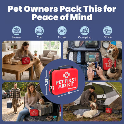 Pet First Aid Kit for Dogs & Cats with Vet-Approved Essentials - IRON-MUTT