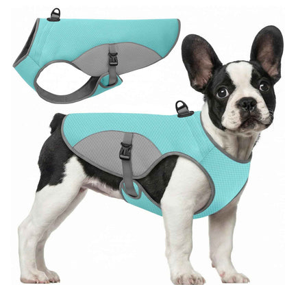Dog Cooling Jacket For Large Dogs, Pet Cooling Vest With Mesh And D Ring, Dog Reflective Stripe Cooler Jacket For Beach, Hiking, Walking